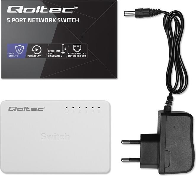 Immagine prodotto Qoltec Netzwerk Switch 5xRJ45 Port 1000Mbps LAN (5 Porti)