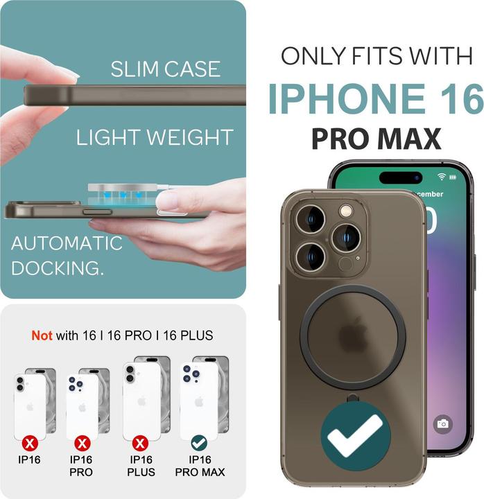 Produktbild Nalia Extrem Dünnes 0,3mm Hard-Case mit MagSafe, Matte Hülle (Apple iPhone 16 Pro Max)