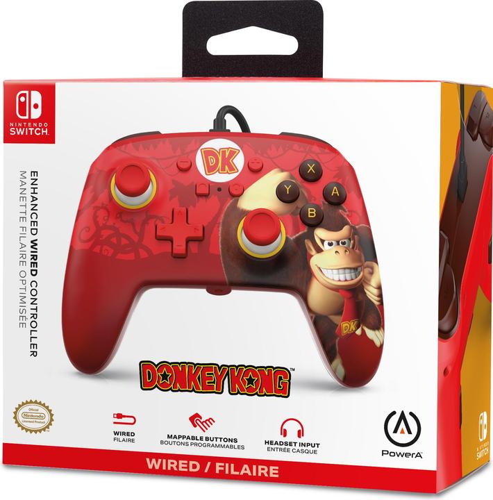 Actual product image PowerA Switch Controller Enhanced wired Donkey Kong Flex (Switch, Switch OLED)