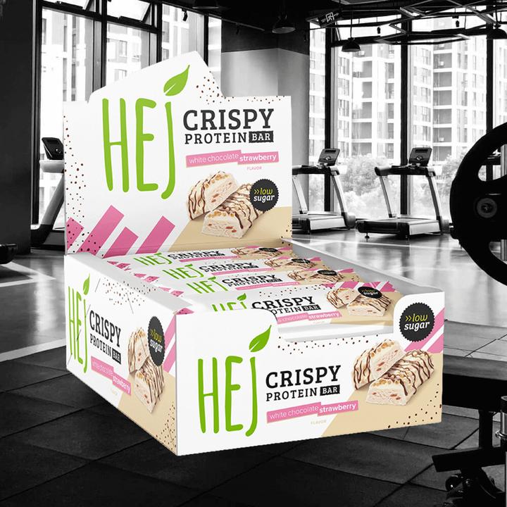 Immagine prodotto HEJ Nutrition HEJ Crispy Protein Bar (12 x 45g) (Fragola, Cioccolato bianco, 1 pz., 540 g)
