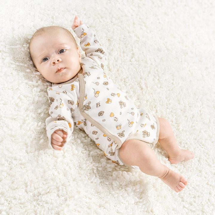 Produktbild Jacky Baby Wickelbody Langarm 2er Pack - Lovely Bear Offwhite Baby-Bodys & Wickelbodys (62, 68)