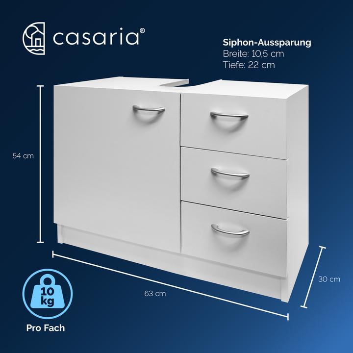 Produktbild Casaria Waschbeckenunterschrank (63 x 30 x 54 cm)