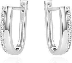 Beneto Stylish silver earrings with zircons AGUC1433 (L)