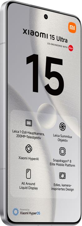 Produktbild Xiaomi 15 Ultra (524.29 GB, White, 6.73", Dual SIM, 50 Mpx, 5G)