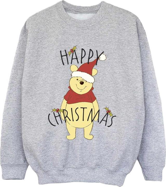 Disney Winnie The Pooh Happy Christmas Holly Sweatshirt Jungen
