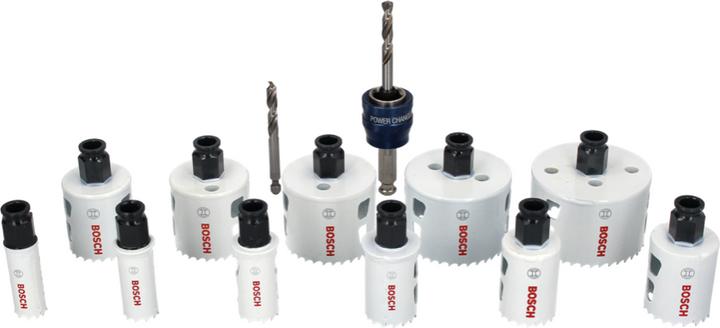 Produktbild Bosch Professional Zubehör 14-teiliges Universal-Set, 2 Lochsägen Progressor for Wood&Metal (20 mm, 22 mm, 25 mm, 32 mm, 35 mm, 40 mm, 44 mm, 76 mm, 60 mm, 68 mm, 51 mm)