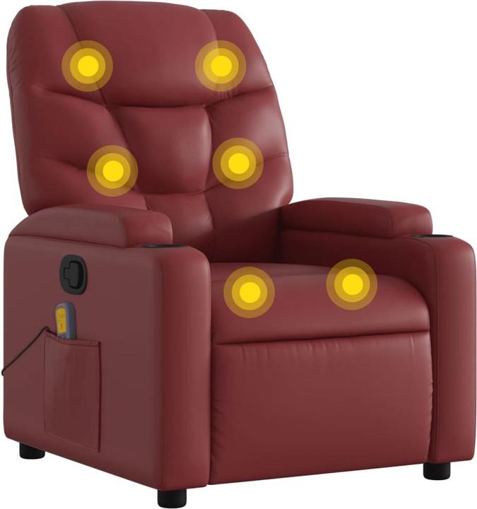 Immagine prodotto VidaXL Sedia da massaggio in similpelle rosso vino, colore: rosso vino, materiale