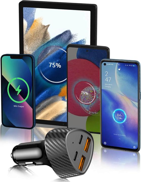Produktbild Akashi 37W Autoladegerät 2x USB 3.0 + 1x USB-C Power Delivery