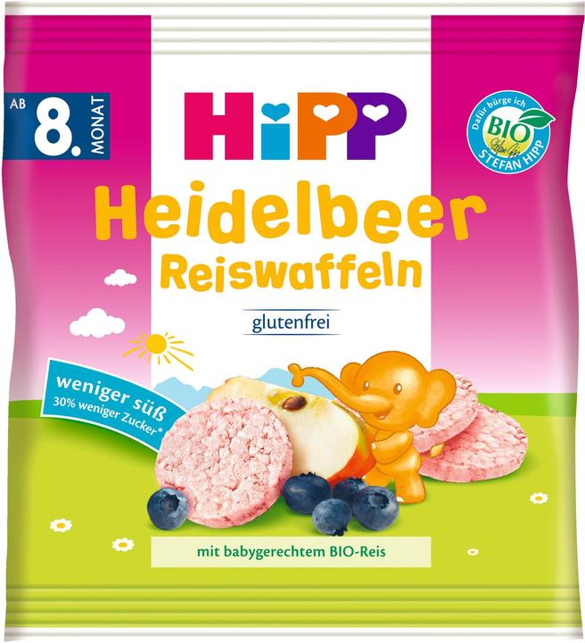 Hipp Nibbles : Blueberry rice cakes, from 8 months old (30 g)