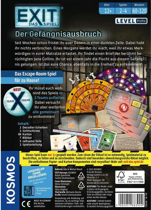 Produktbild Kosmos EXIT: Der Gefängnisausbruch (Deutsch)
