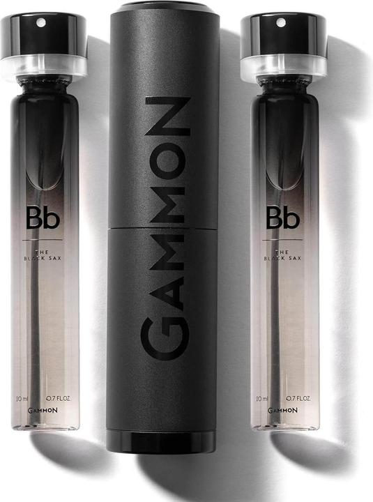 Actual product image Gammon 8772 Black Notes Perfume Starter Set Bb (2x20 ml), the woody-spicy BLACK SAX men's perfume (Eau de parfum, 40 ml)