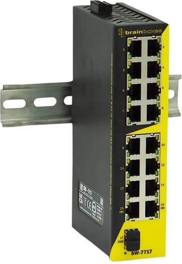Produktbild Brainboxes Ethernet-Switch, RJ45-Anschlüsse 16, 1Gbps, Unmanaged (16 Ports)