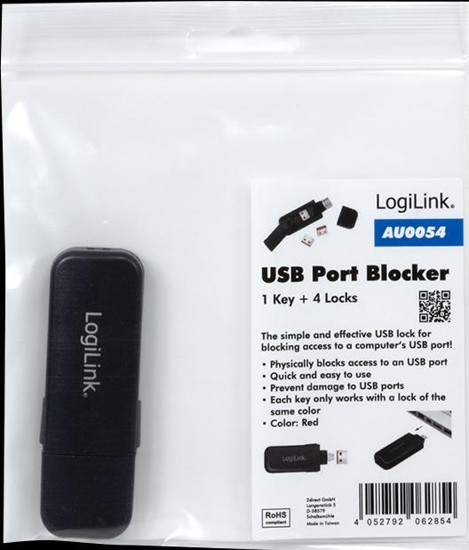 Immagine prodotto LogiLink Blocco della porta USB-A (1x chiave e 4x lucchetti)