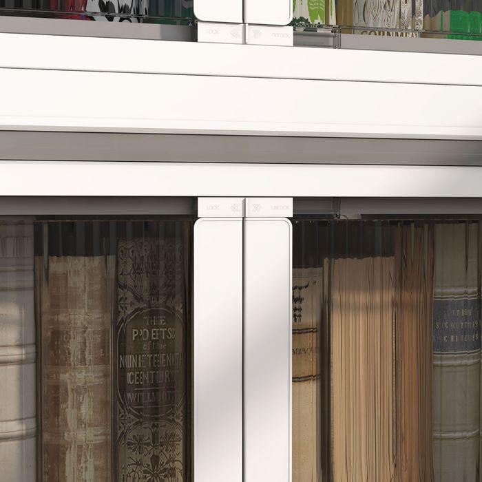 Image du produit Swisshandel24 Boîte de rangement 69L empilable avec roulettes, pliable, accès sur 5 côtés, Blanc (69 l)