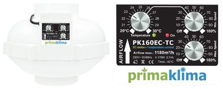 Prima Klima Rohr-Ventilator EC 160 / Temp/Speed Control