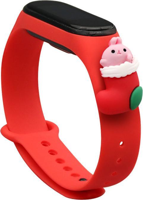 Produktbild Hurtel Strap Xmas Wristband für Xiaomi Mi Band 4 / Mi Band 3 Christmas Silicone Strap Armband Red (Santa 1) (Kunststoff)