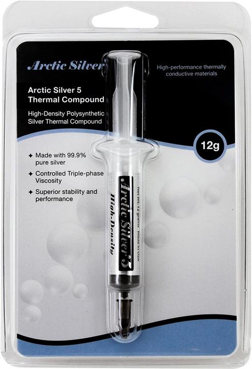 Image du produit Arctic Silver Sidabrinis AS5, 12g masse dissipatrice thermique Pâte thermique 350000 W (9 W/m K, 12 g)