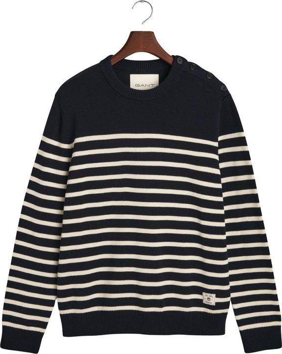 GANT Gestreifter Rundhals-Pullover aus Baumwolle