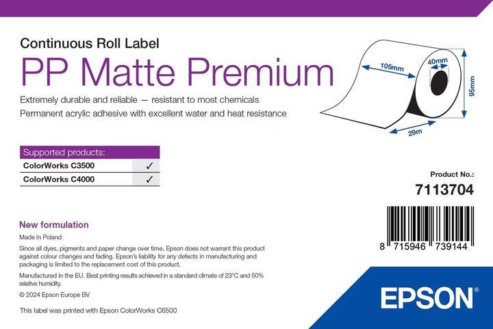 Immagine prodotto Epson Pp Etichetta opaca Premium