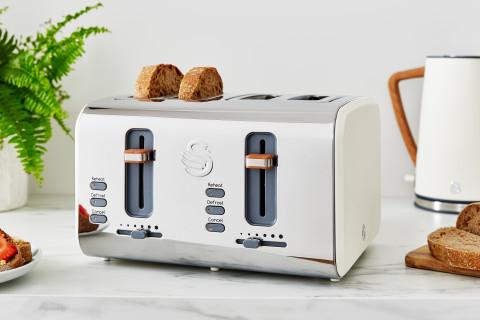 Produktbild Swan ST14620WHTN Toaster 4 Scheibe(n) Edelstahl