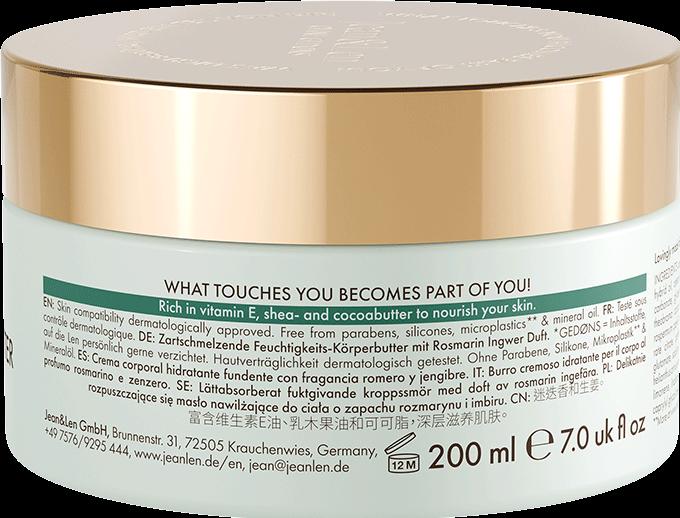 Immagine prodotto Jean & Len Body Treatment Rosemary/Ginger, 200 ml (Crema corpo, 200 ml)