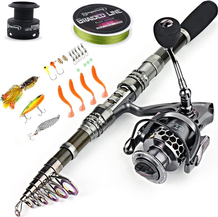 Immagine prodotto Sougayilang Set completo per la pesca con borsa da trasporto, 2.1M (Set da pesca, 210 cm)