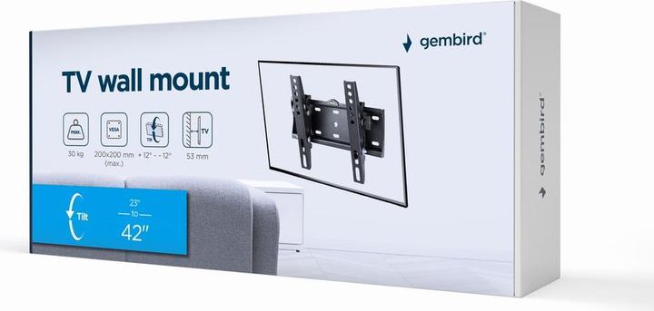 Image du produit Gembird WM-42T-02 Support TV (42") Noir (Mur, 42", 30 kg)