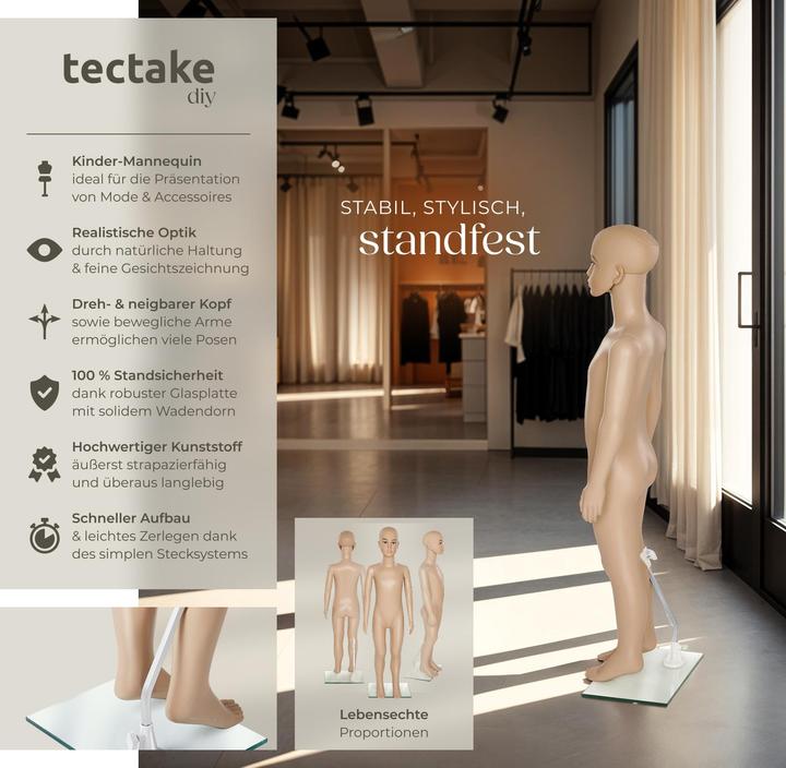 Image du produit tectake Mannequin de vitrine (110 x 30 x 50 cm)