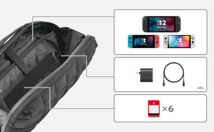Image du produit HORI NSW2 Tasche gesteppt schwarz offiziell lizenziert (Switch 2, Switch OLED, Switch)