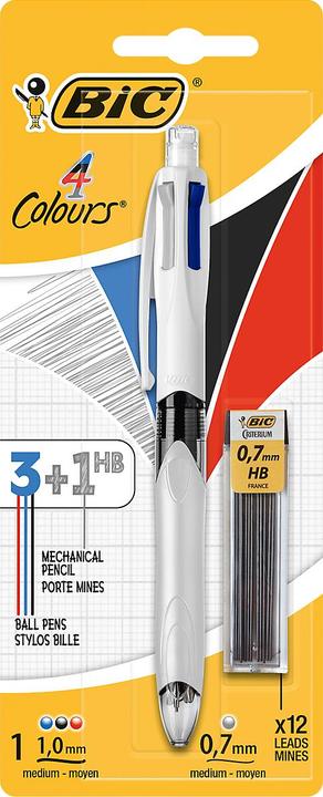 Produktbild Bic 4 Colours Kugelschreiber/Bleistift (White, 1 x)