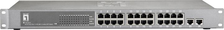 Produktbild LevelOne FGP-2412, 24 FE PoE Plus + 2 GE with 2 Combo SFP Switch (24 Ports)