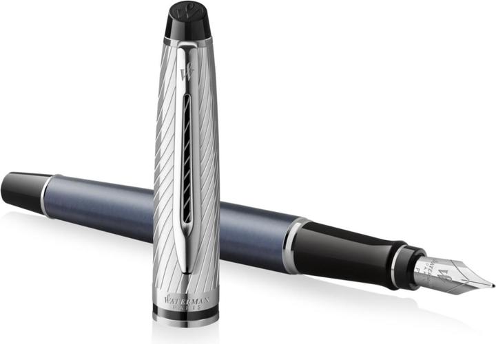 Actual product image Waterman Fountain pen Expert DeLuxe C.C.gr/si Paladiumbesch. F blue (Metallic grey, 1 x)