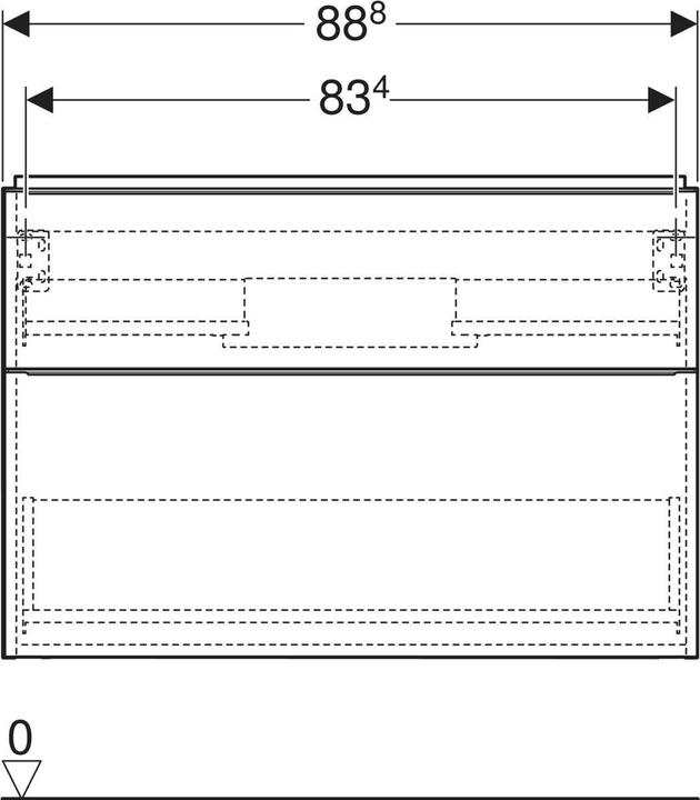 Produktbild Geberit iCon Unterschrank für Waschtisch, 2 Schubladen, 88,8x61,5x47,6 cm, 502305 (89 x 47.5 x 61.5 cm)