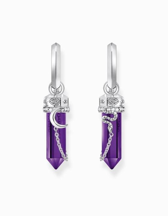 Immagine prodotto Thomas Sabo Creoli con ciondolo con ametista imitata in argento annerito (Argento 925/argento)