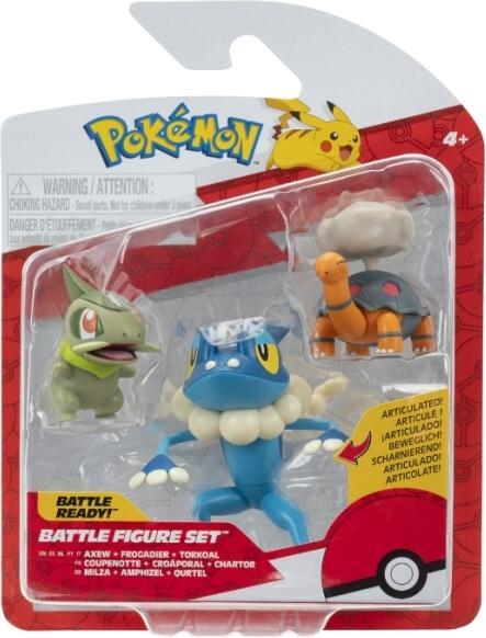 Image du produit Pokémon - Battle Figure 3 Pack: Torkoal, Axew, Frogadier - (PKW4089)