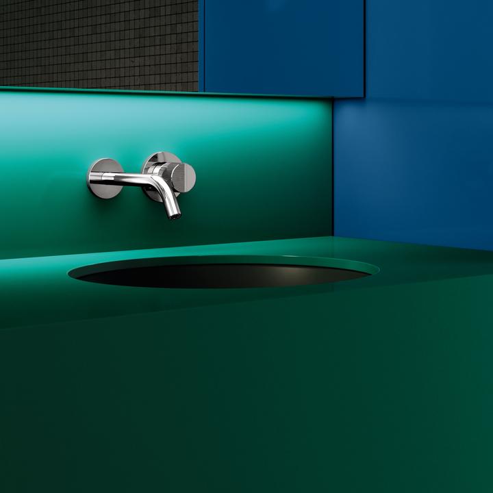 Actual product image Dornbracht Meta PURE wall-mounted single-lever basin mixer without pop-up waste, 190 mm projection