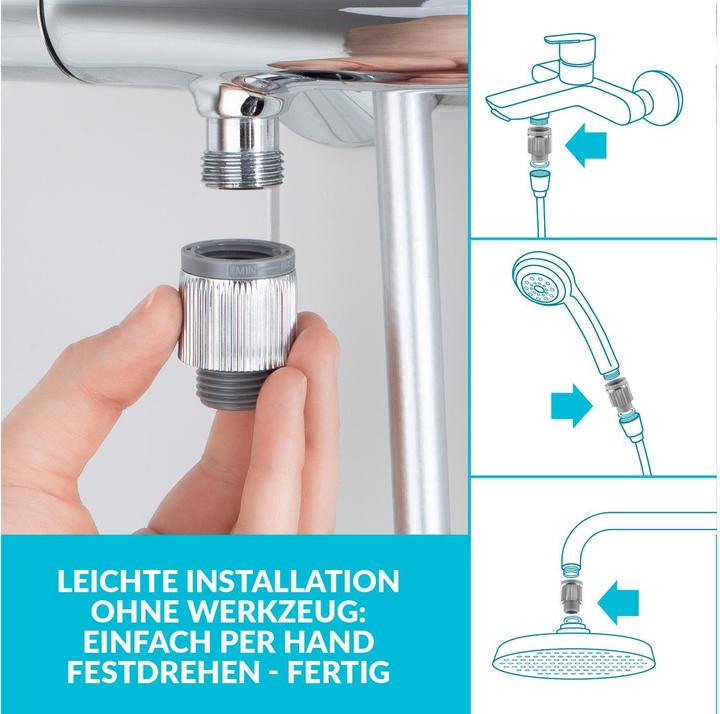 Produktbild Puregreen Wassersparregler Dusche, Chrom, Regulierbar