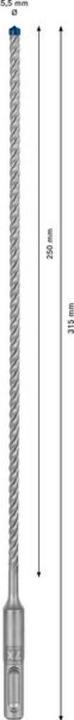 Produktbild Bosch Professional Zubehör EXPERT SDS plus-7X Hammerbohrer, 5,5 x 250 x 315 mm (5.50 Millimeter)