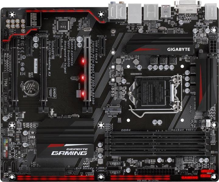 Image du produit Gigabyte GA-Z270-Gaming K3, ATX, LGA1151 (LGA 1151, Intel Z270 Express, ATX)