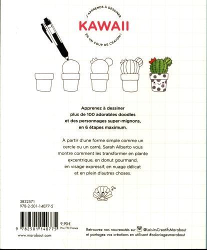 Immagine prodotto J'apprends à dessiner kawaii en un coup de crayon! (Francese, Alberto Sarah, 2019)