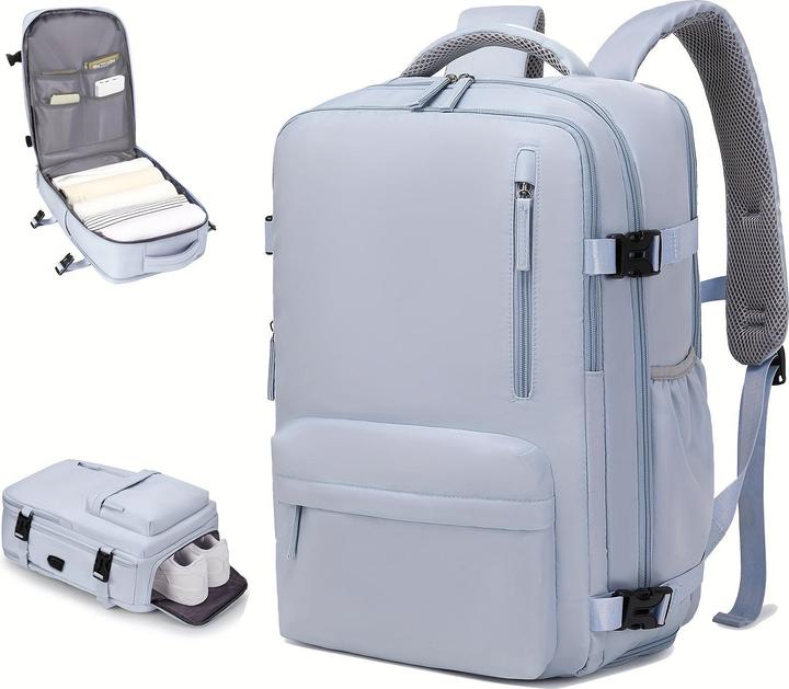 Only-Bags.Store Grosse Kapazität Reise-Rucksack mit Schuhfach, Dacron wasserdicht Laptop Daypack mit Ladeanschluss