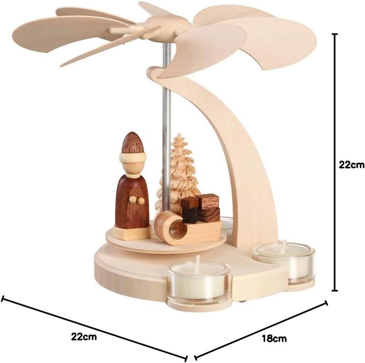 Produktbild Seiffener Volkskunst Weihnachtspyramide mit Teelicht