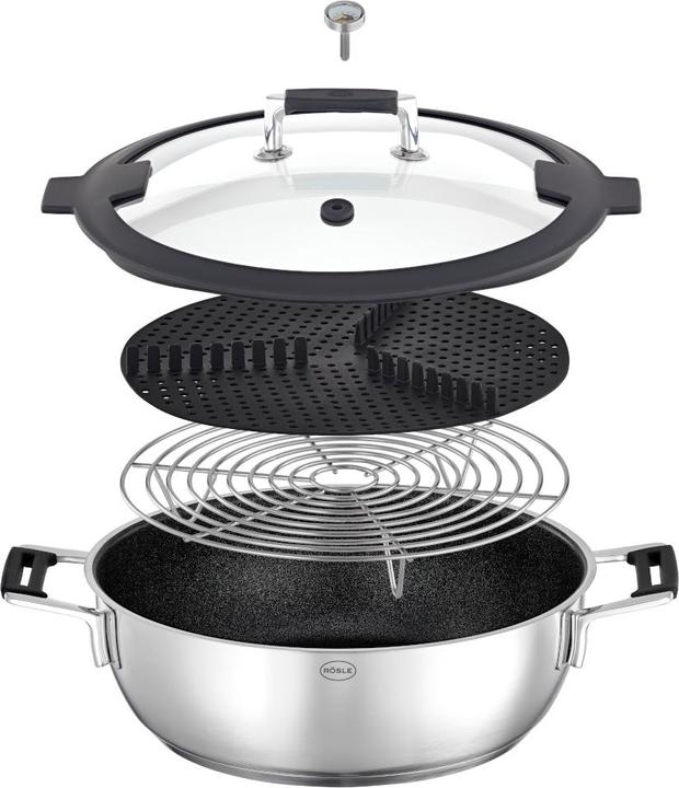 Actual product image Rösle Dampfgarer SILENCE PRO Stahlgrau (28 cm, Steam cooker, Stainless steel)
