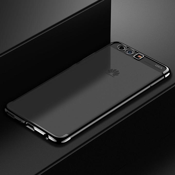 König Design Handy Hülle Schutz Case für Huawei P10 Durchsichtig Transparent Etuis Schwarz (Haier P10)