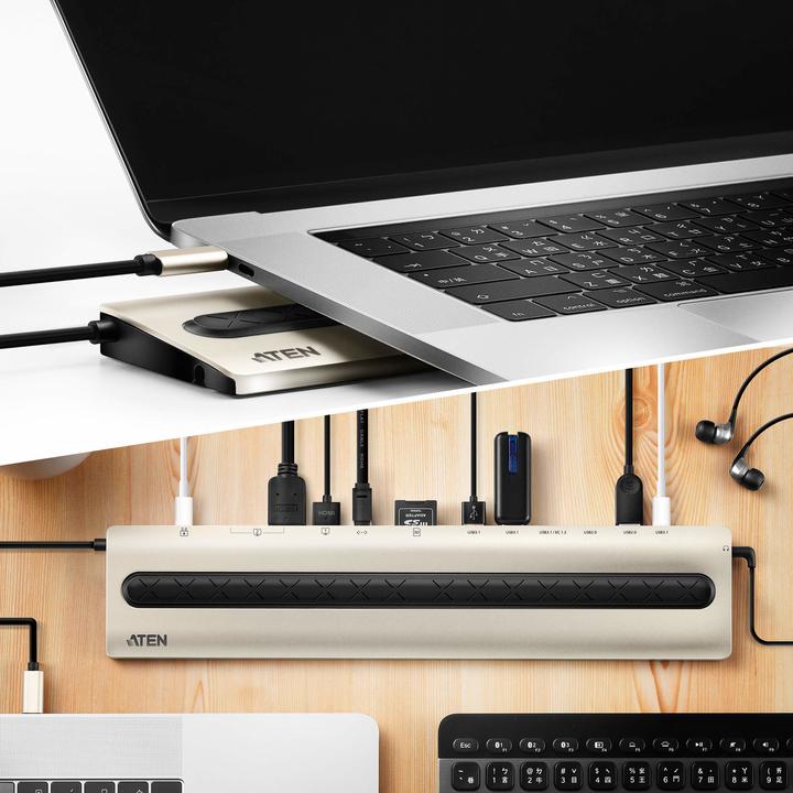Actual product image Aten UH3237 Docking Station (USB-C, 3 Ports)