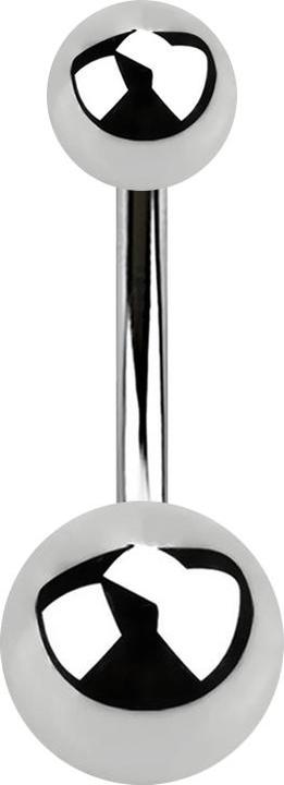 Immagine prodotto Star Piercing Filetto interno a banana argento con due palline (senza ottone, Acciaio chirurgico 316L)