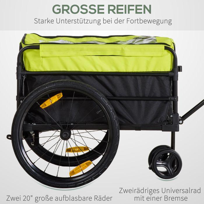Produktbild Swisshandel24 Lastenanhänger Bollerwagen 130x64x103cm Stahl Schwarz+Gelb