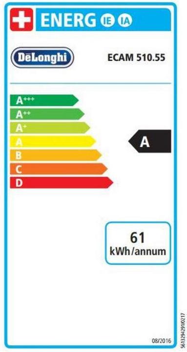 Energy Label De'Longhi PrimaDonna Evo ECAM510.55.M