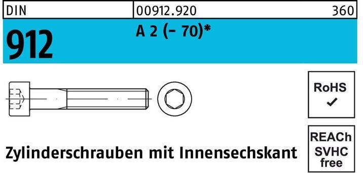 Actual product image Cheese head screw DIN 912 with hexagon socket M 5 x 12 A 2 (- 70) (500 Screws per piece)