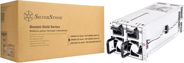 Actual product image Silverstone SST-GM800-2UG V2 redundant 2U power supply - 800 Watt (800 W)